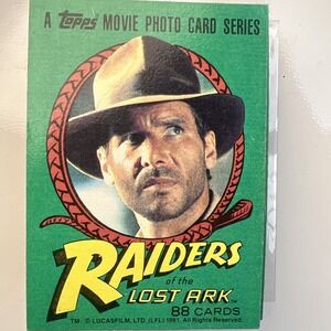 1981 Topps Raiders Of The Lost Ark Indiana Jones 1-88 Card Set